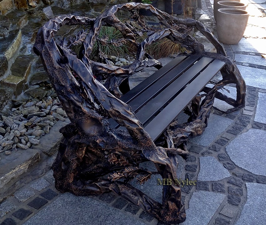 Ekskluzywna ławka kuta w formie drzewa